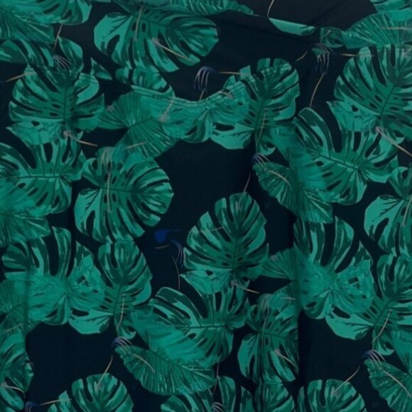Tropical Leaf Print Swim Skort Skirt Womens XL Green New - Picture 3 of 8